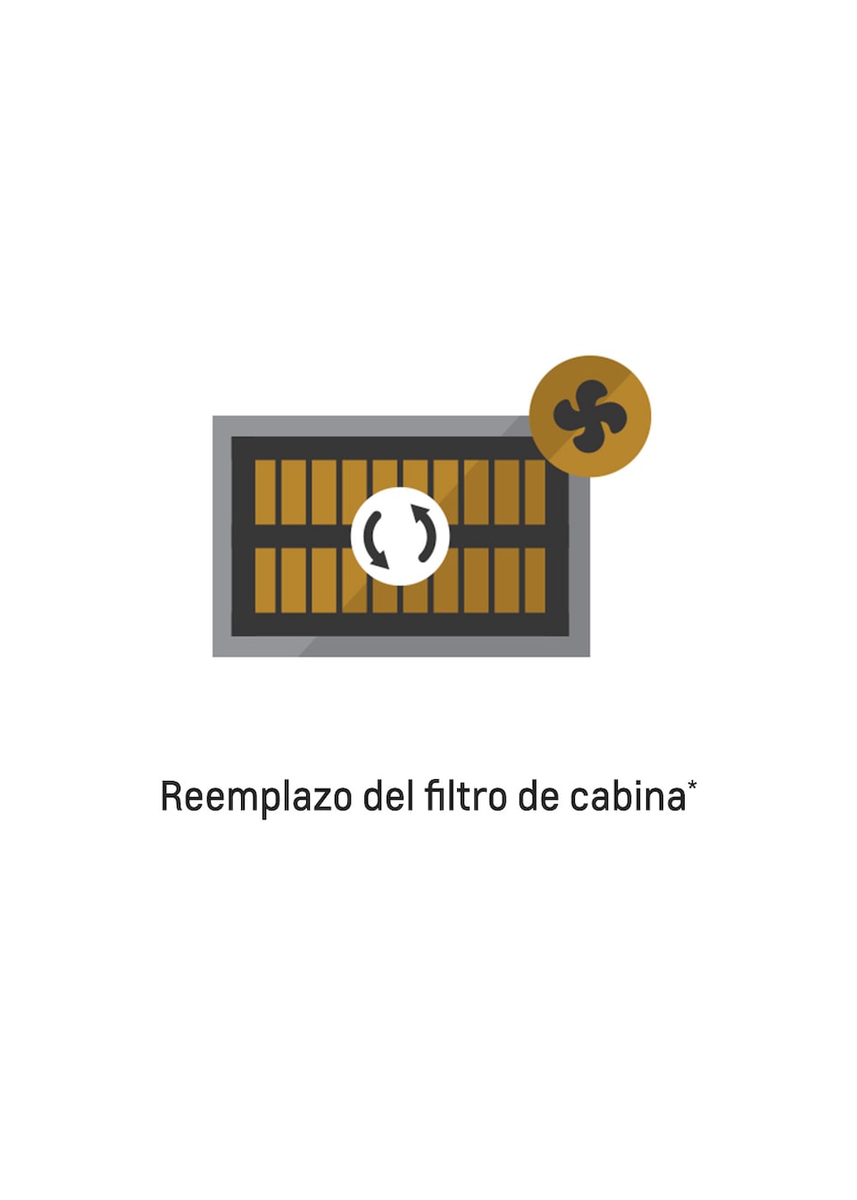 ícono de reemplazo de filtro de cabina